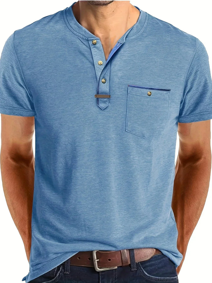 Kaiden™ - Elegant Round Neck T Shirt With Pocket