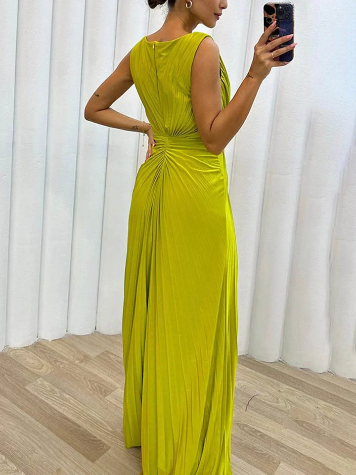 Lucena™ - Pleated Maxi Evening Dress