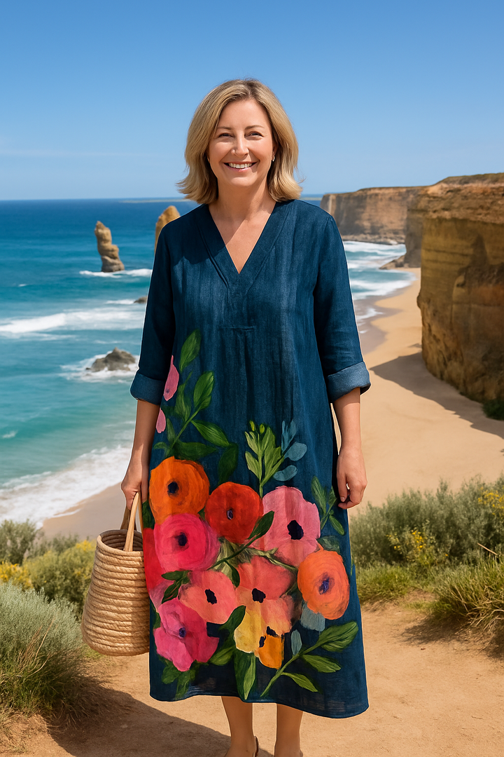Mae – Artistic Bloom Kaftan Dress