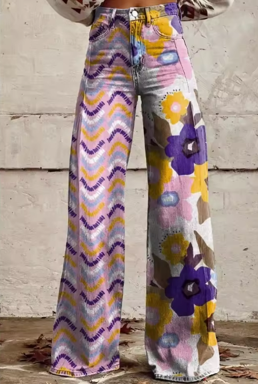 ISADORA | Boho Floral High-Waisted Festival Pants
