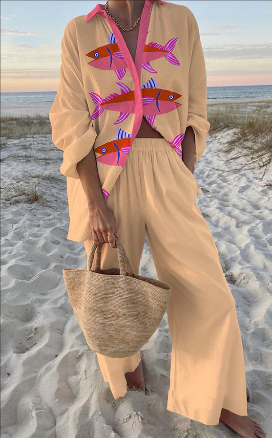 Chiara™ | Pink Set with Fish Print