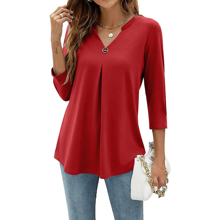 Terri™ - Elegant Top With V-neck