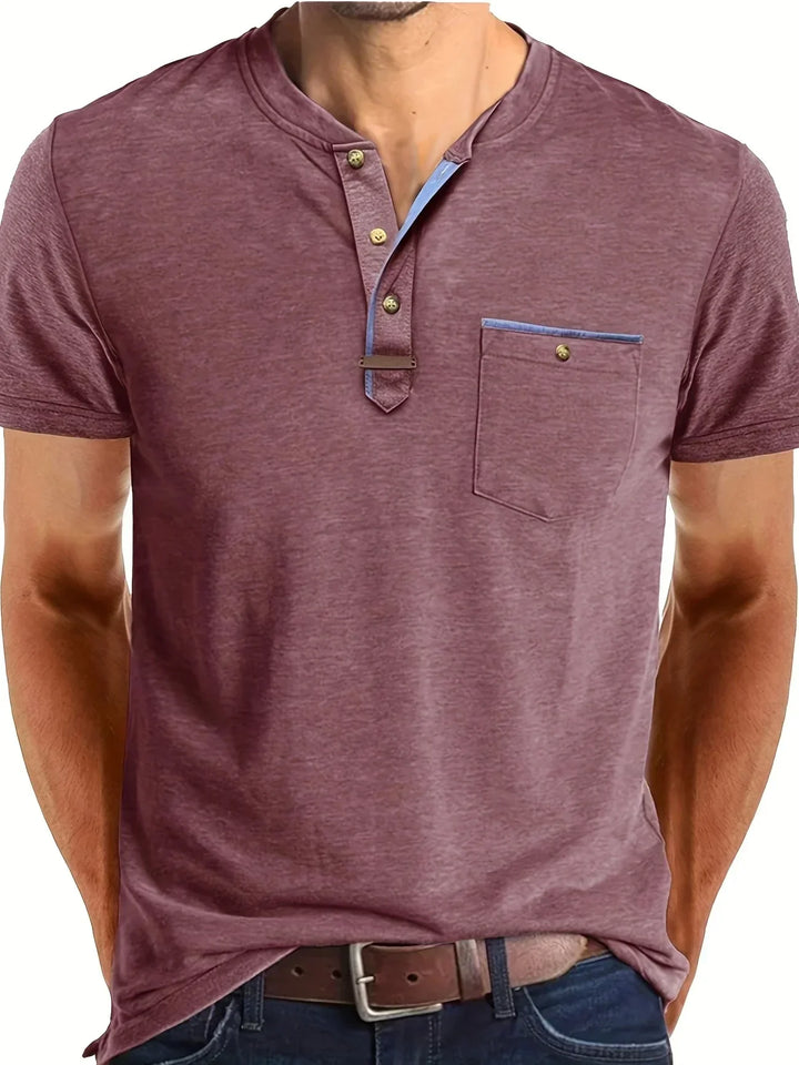 Kaiden™ - Elegant Round Neck T Shirt With Pocket