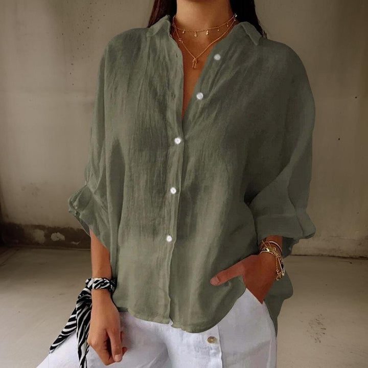 Leona™ - Elegant Linen Blouse