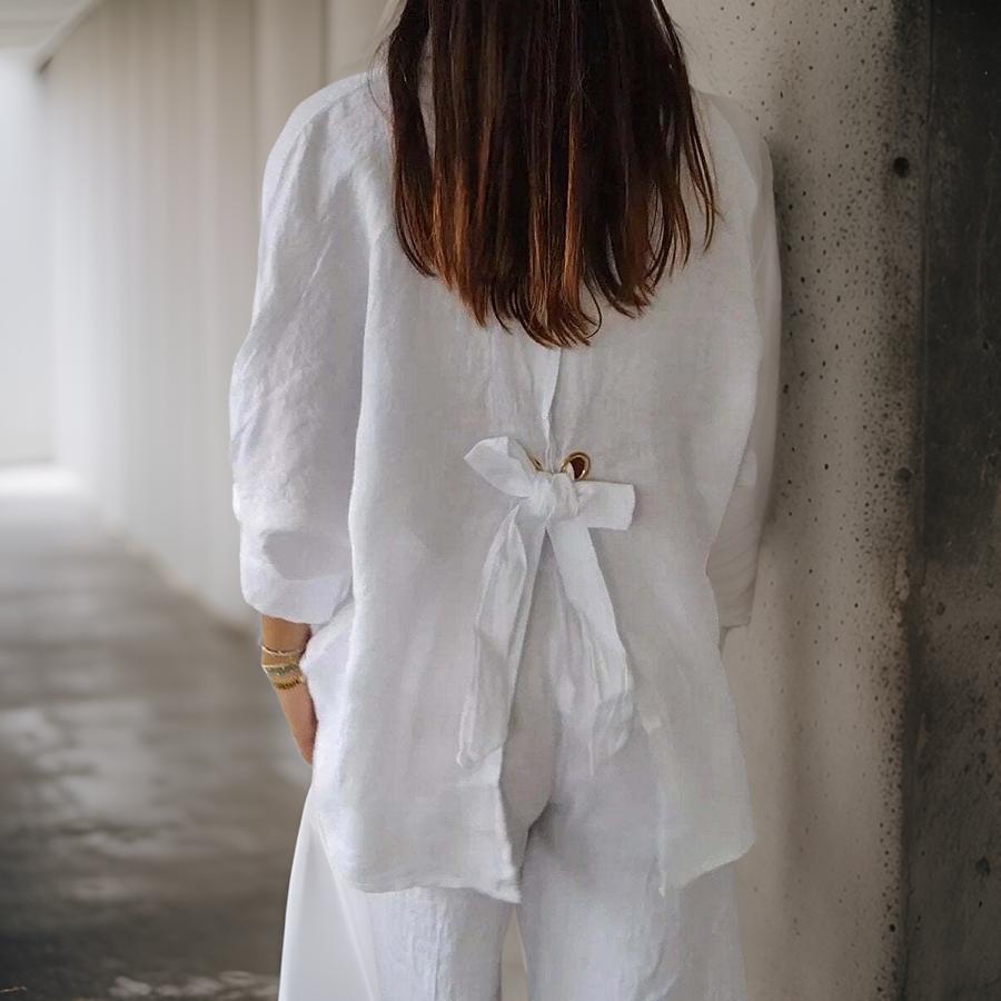Leona™ - Elegant Linen Blouse