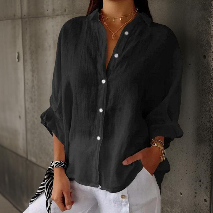 Leona™ - Elegant Linen Blouse