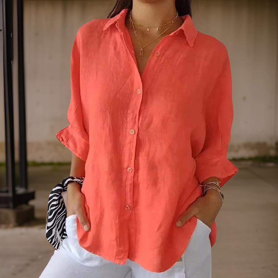 Leona™ - Elegant Linen Blouse