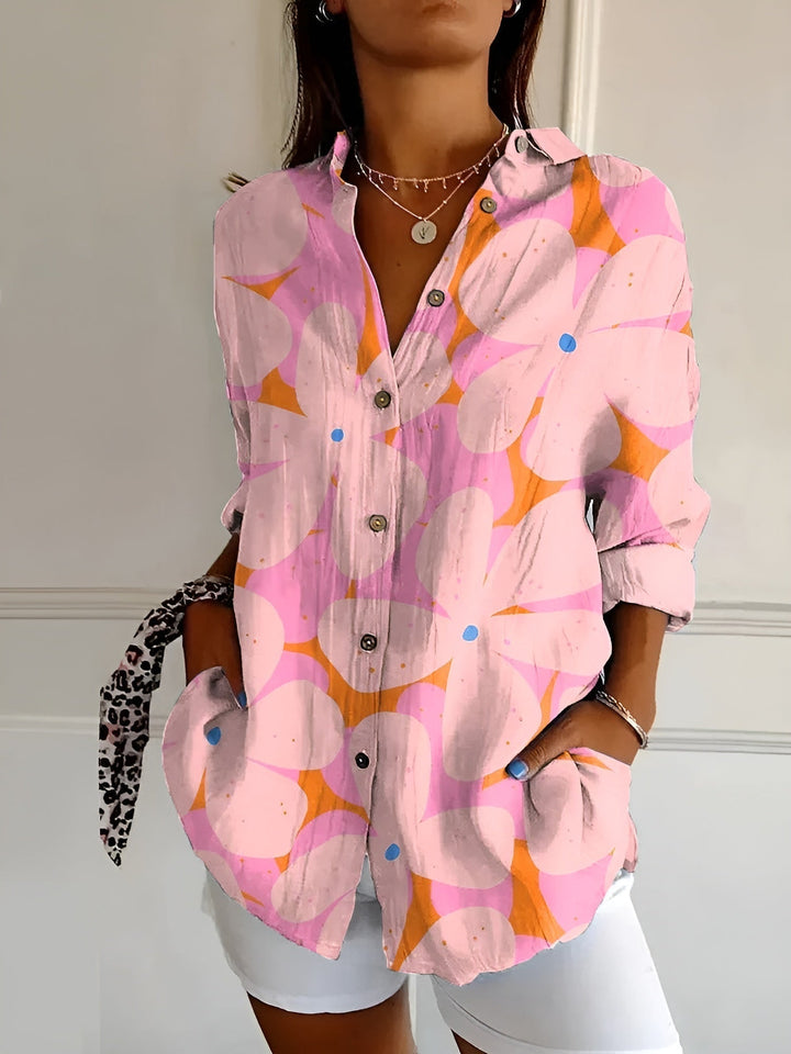 Irma™ - Floral Wave Cotton Blouse