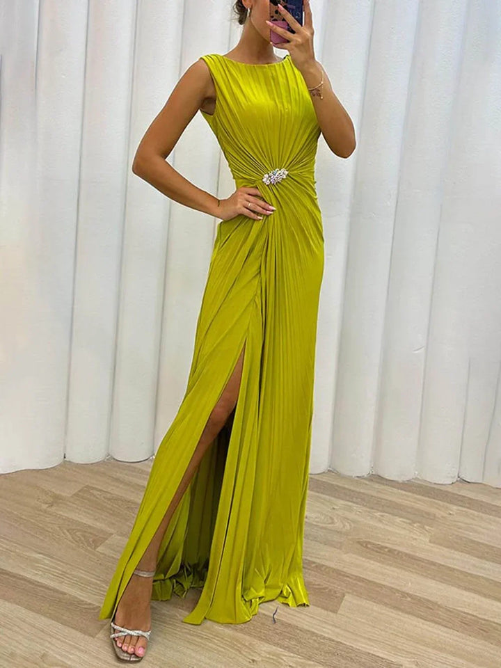 Lucena™ - Pleated Maxi Evening Dress