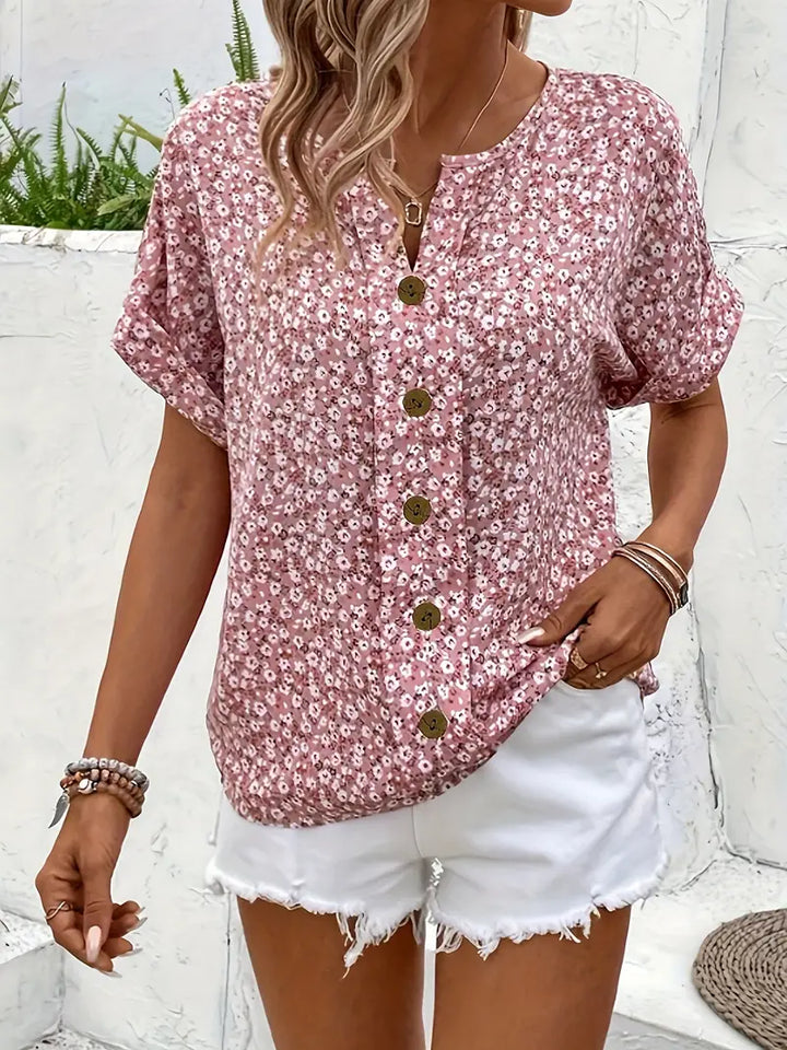 Avery™ - Floral Button-Up Blouse