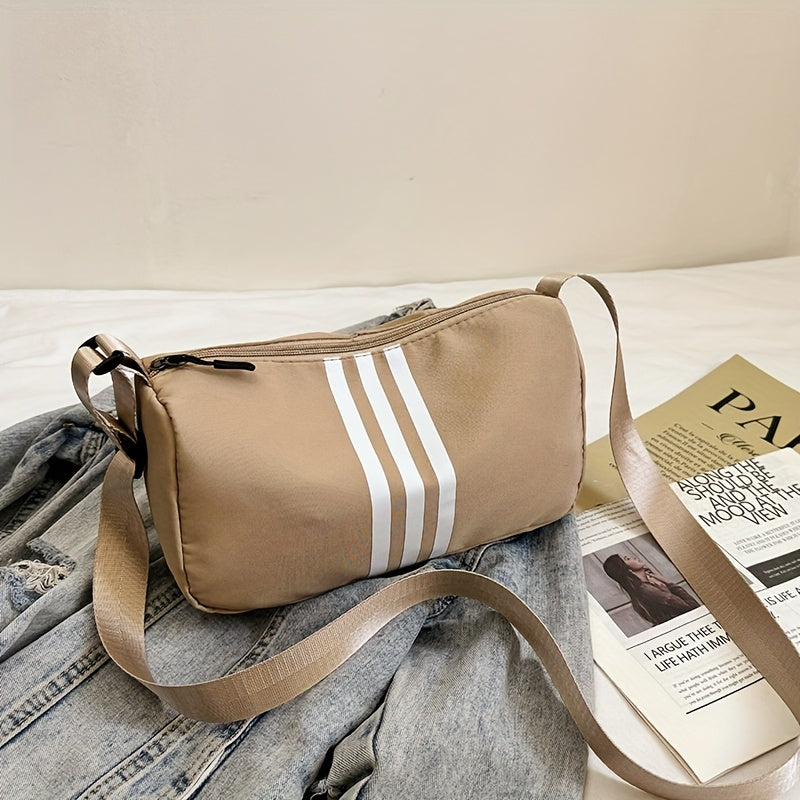 Casual Striped Crossbody Bag for Women