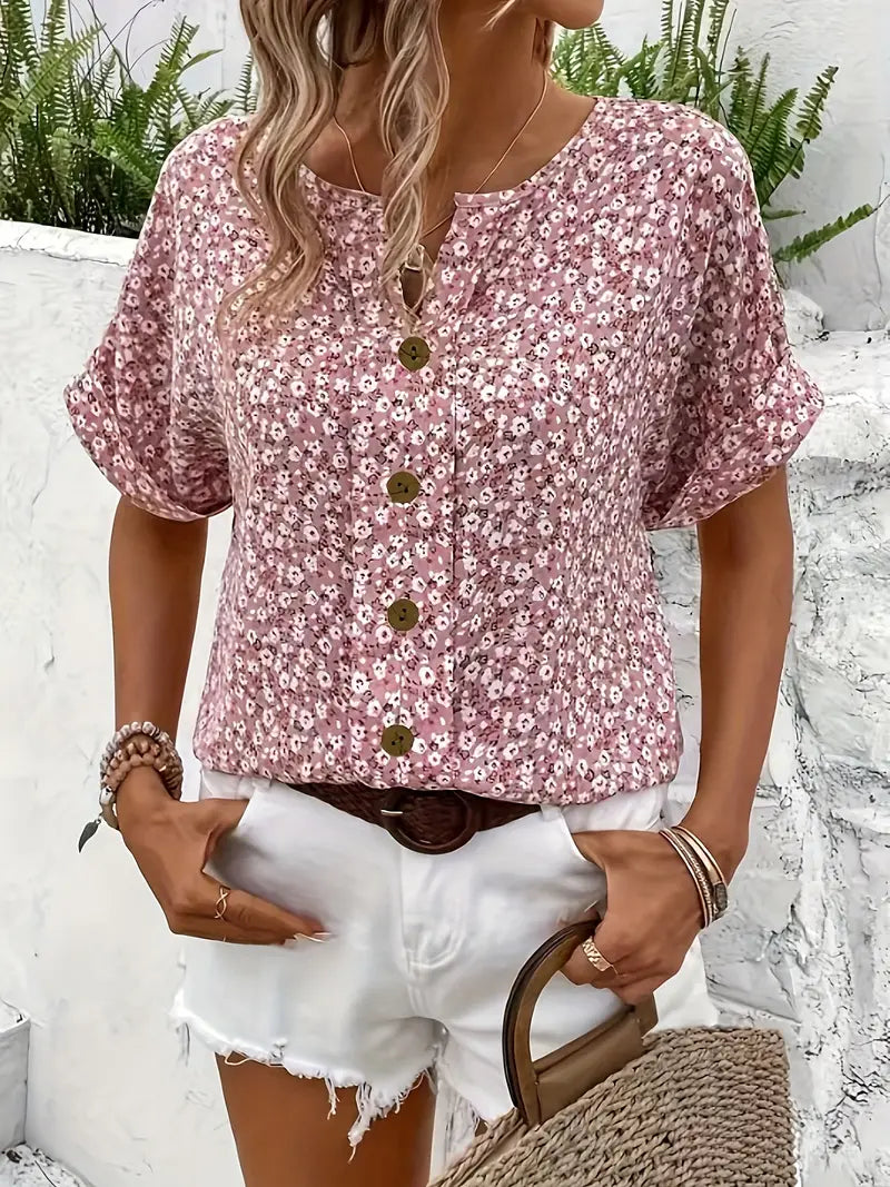 Avery™ - Floral Button-Up Blouse