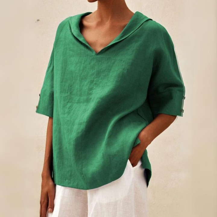 Nueva™ - Women's V-Neck Casual Linen Shirt