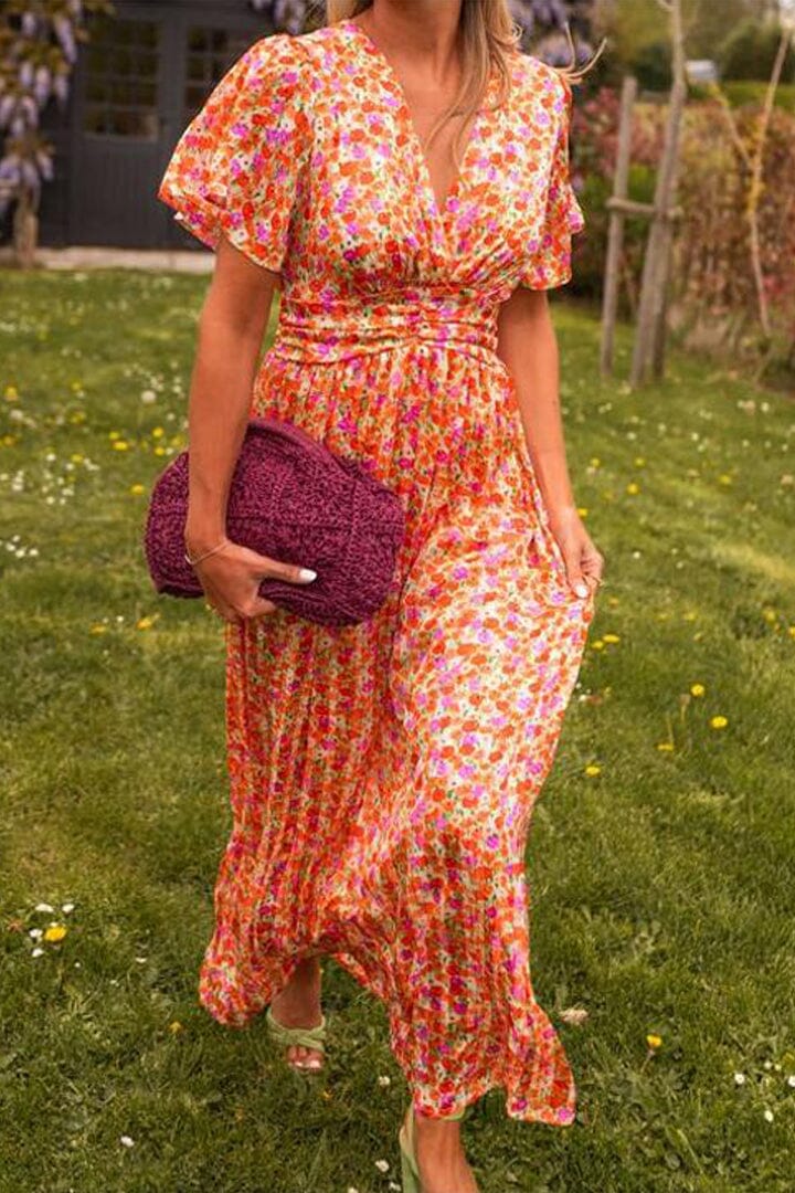 Lierra™ -  Elegant V-Neck Maxi Dress
