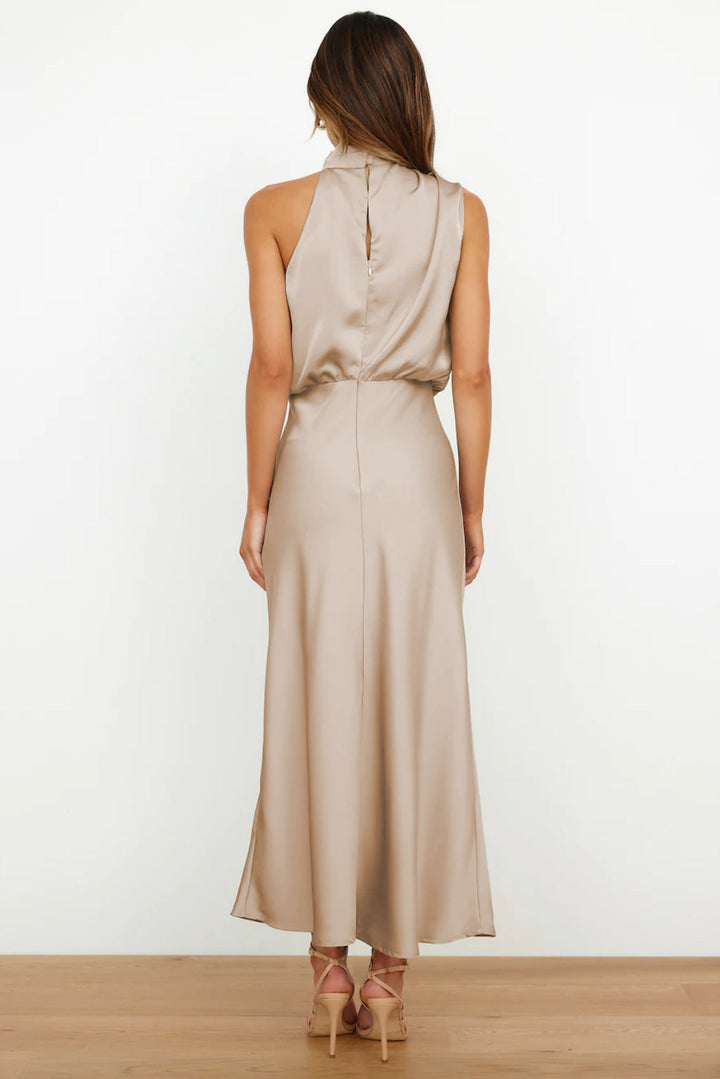 Maris™ - Elegant Satin Halter Dress
