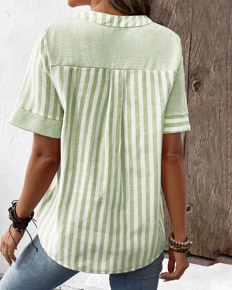Tracy™ - Elegant Striped Blouse