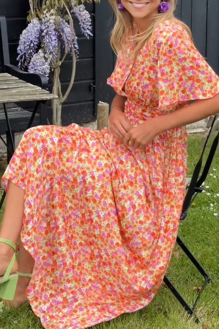 Lierra™ -  Elegant V-Neck Maxi Dress