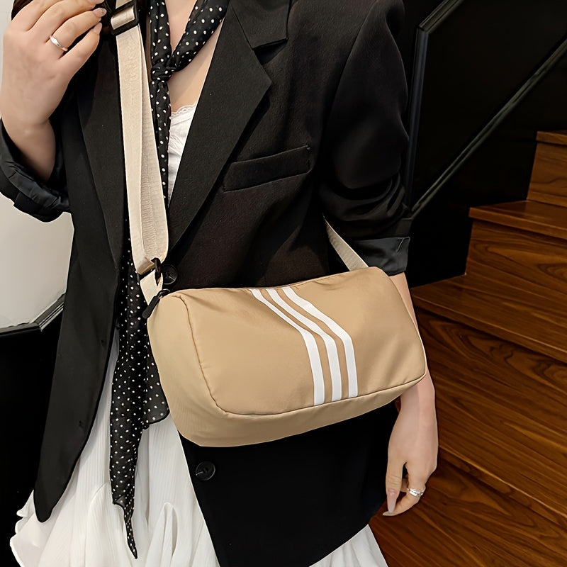 Casual Striped Crossbody Bag for Women