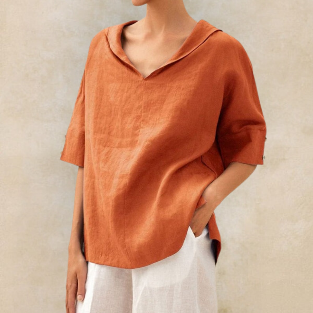 Nueva™ - Women's V-Neck Casual Linen Shirt