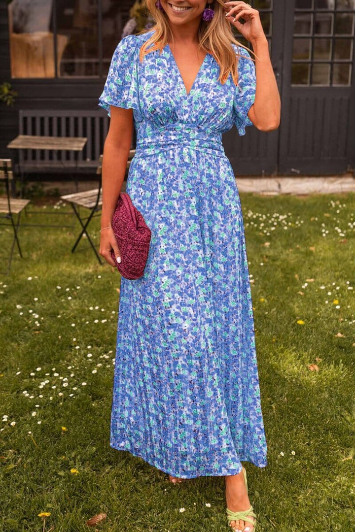 Lierra™ -  Elegant V-Neck Maxi Dress