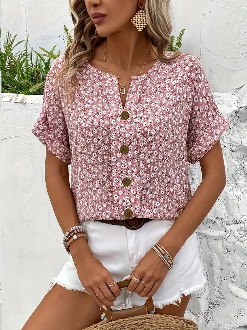 Avery™ - Floral Button-Up Blouse
