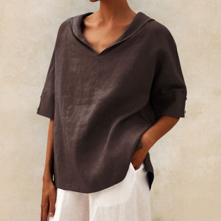Nueva™ - Women's V-Neck Casual Linen Shirt