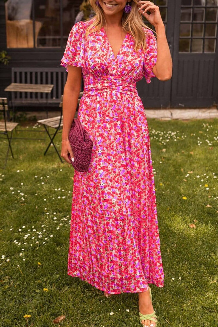 Lierra™ -  Elegant V-Neck Maxi Dress