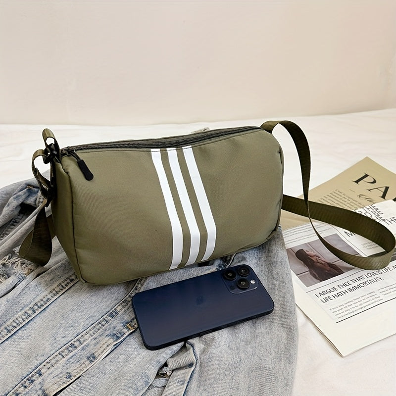 Casual Striped Crossbody Bag for Women