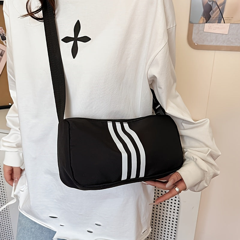 Casual Striped Crossbody Bag for Women