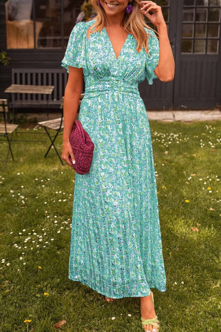 Lierra™ -  Elegant V-Neck Maxi Dress