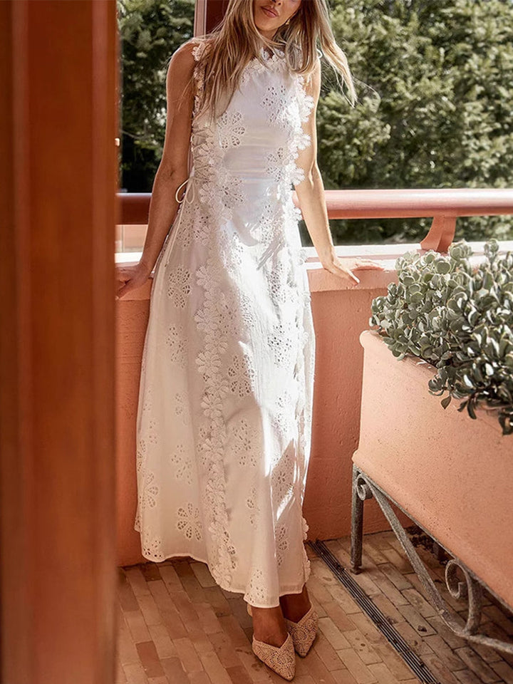 Anne™ -Lace Floral Tie-Strap Maxi Dress