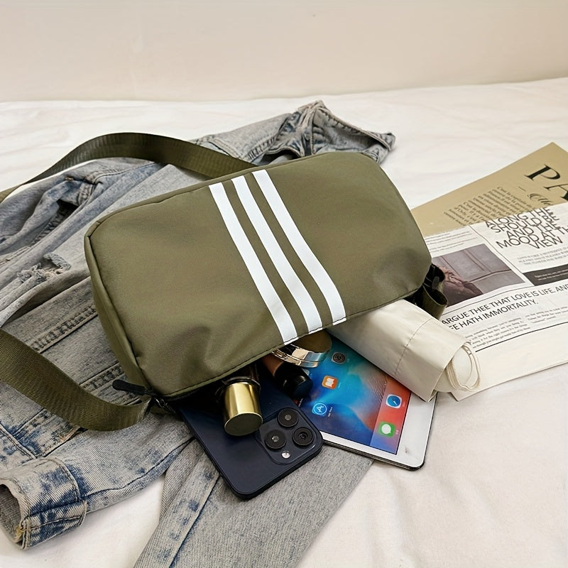 Casual Striped Crossbody Bag for Women
