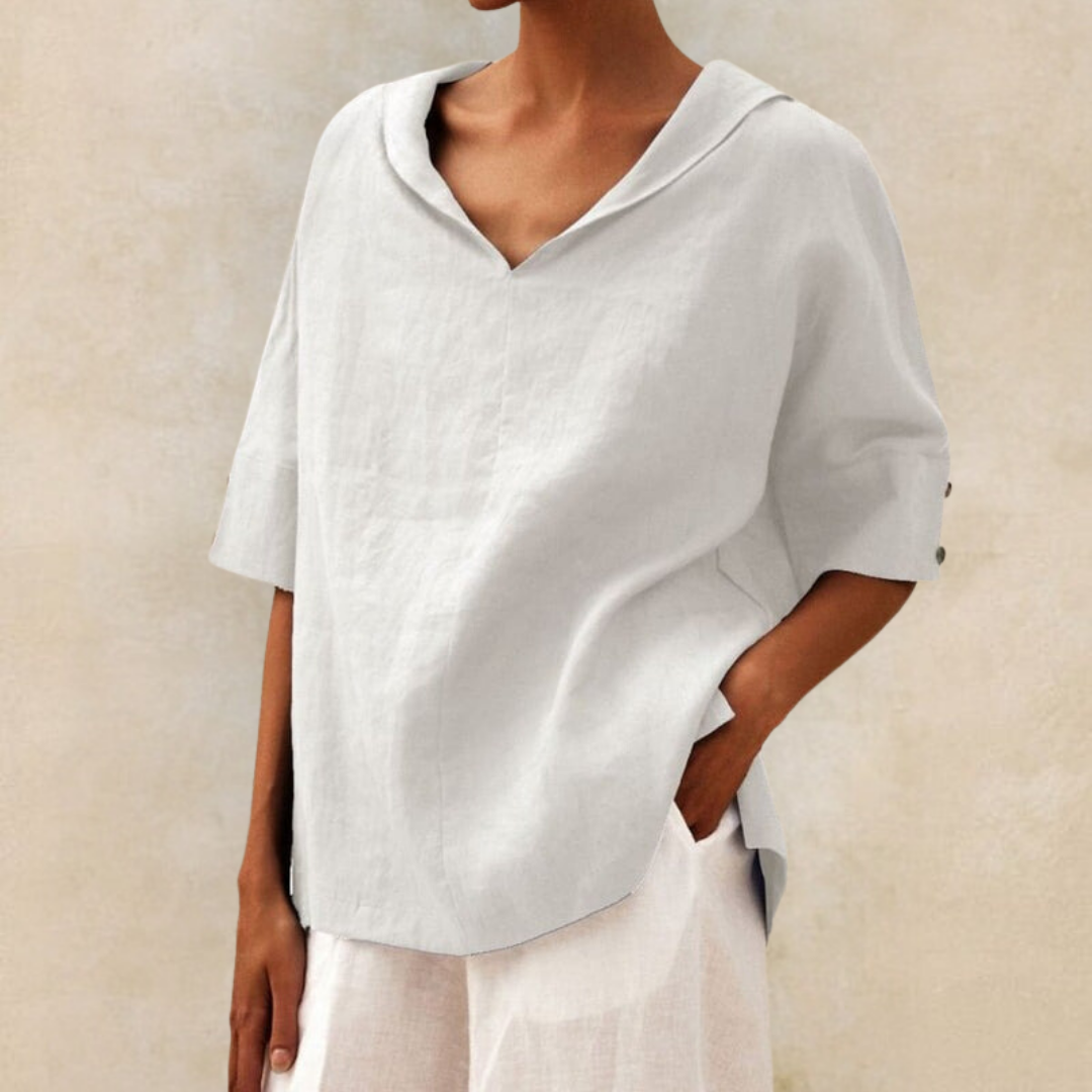 Nueva™ - Women's V-Neck Casual Linen Shirt