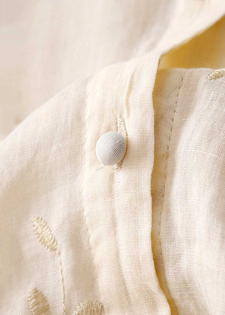 Gertrude™ - Embroidered Cotton-Linen Blouse
