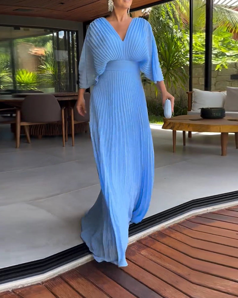 Clemence™ - V-neck Maxi Party Dress