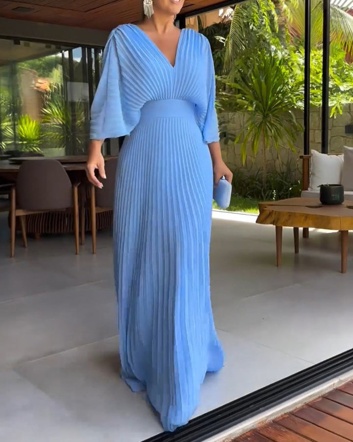 Clemence™ - V-neck Maxi Party Dress