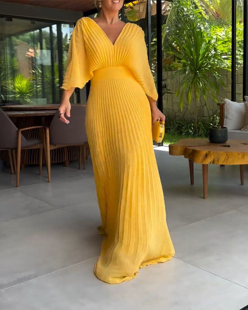 Clemence™ - V-neck Maxi Party Dress