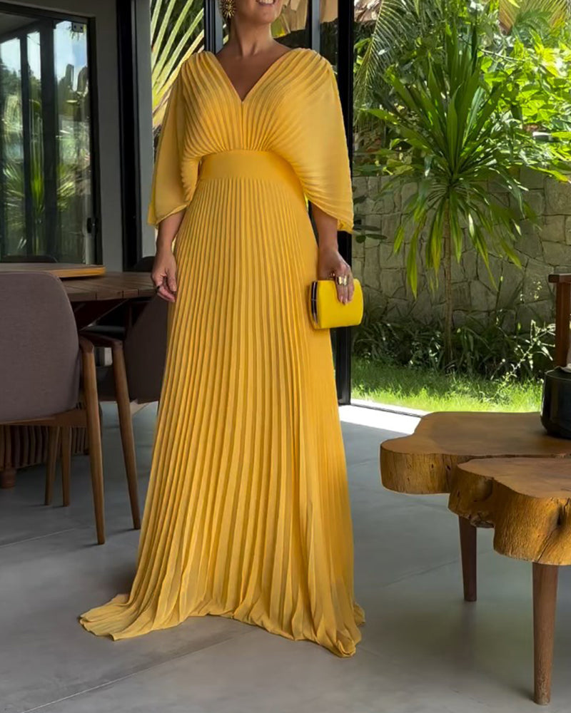 Clemence™ - V-neck Maxi Party Dress