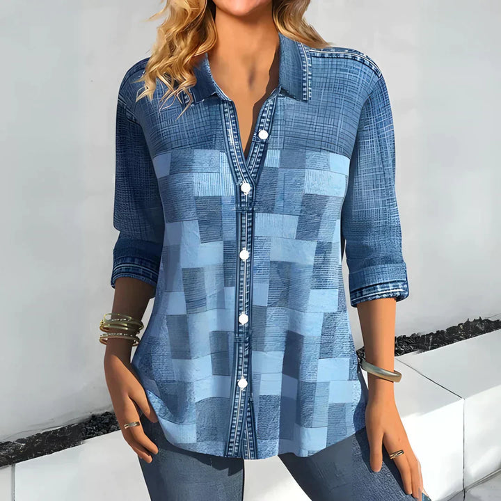 Edna™ - Classic Checkered Blouse