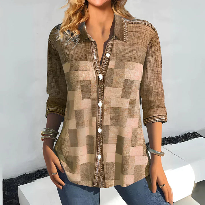 Edna™ - Classic Checkered Blouse