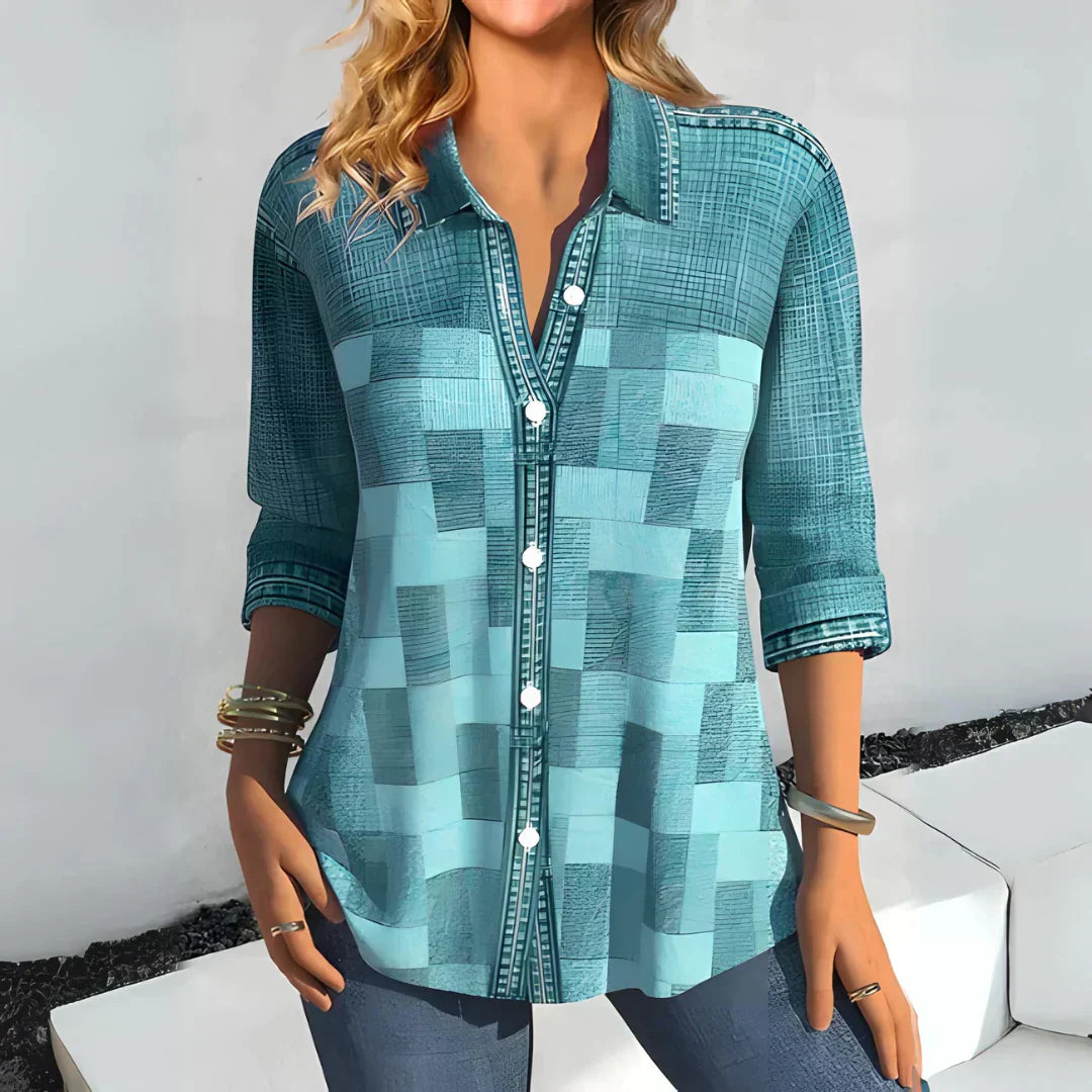 Edna™ - Classic Checkered Blouse