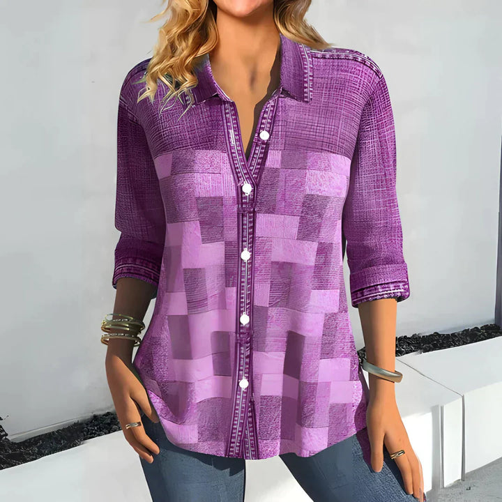 Edna™ - Classic Checkered Blouse