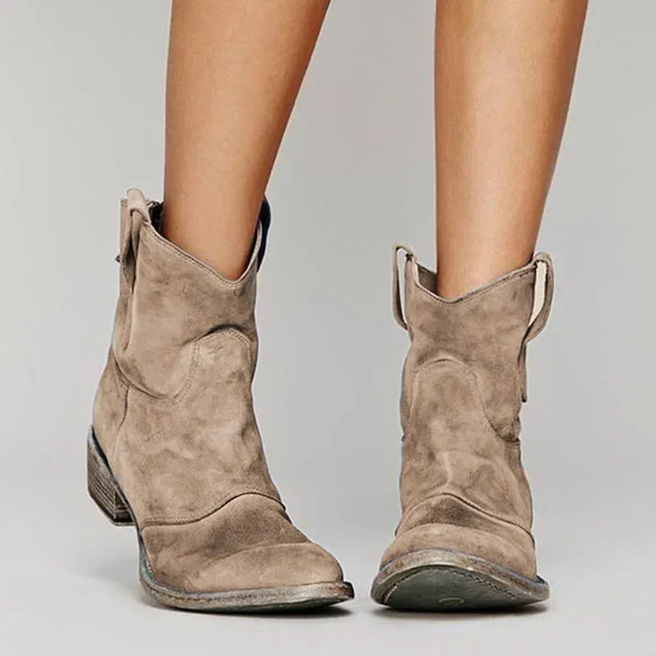 Crista™ - Vintage Cowboy Ankle Boots