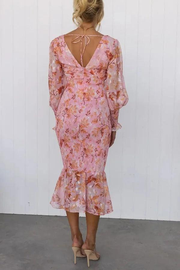 Crissa™ - Floral Ruffle Midi Dress
