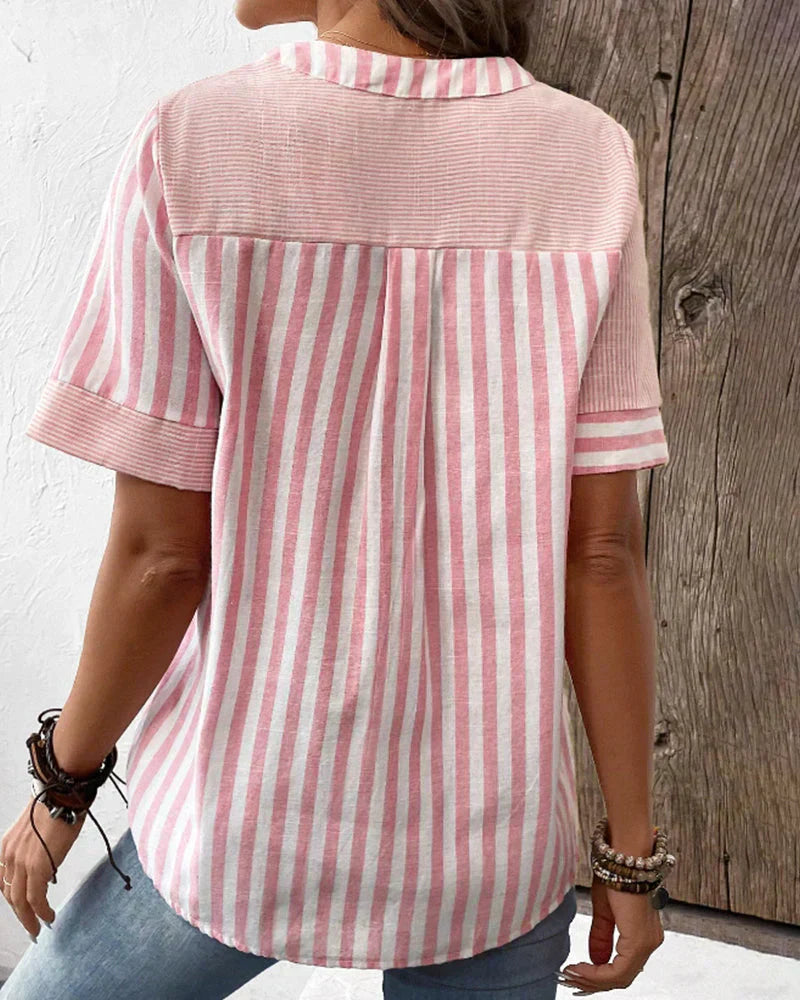 Tracy™ - Elegant Striped Blouse