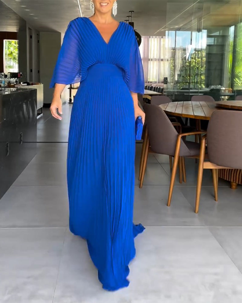 Clemence™ - V-neck Maxi Party Dress