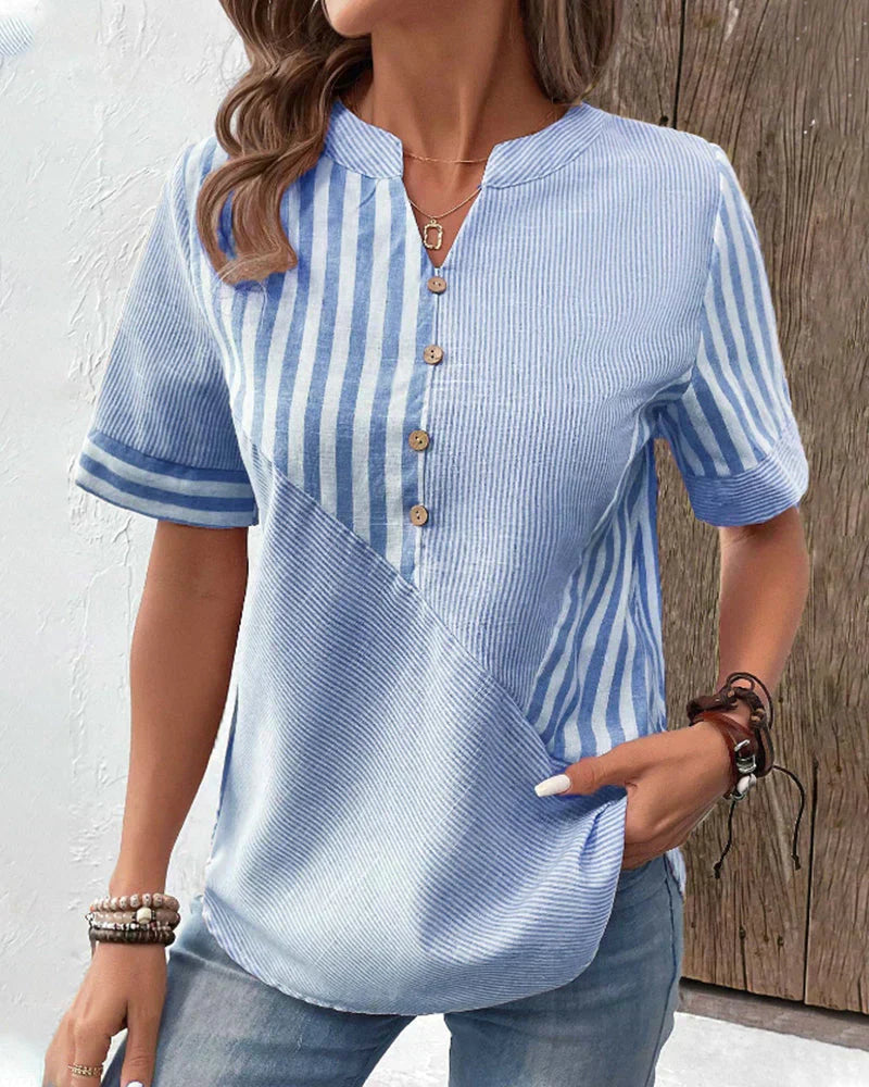 Tracy™ - Elegant Striped Blouse