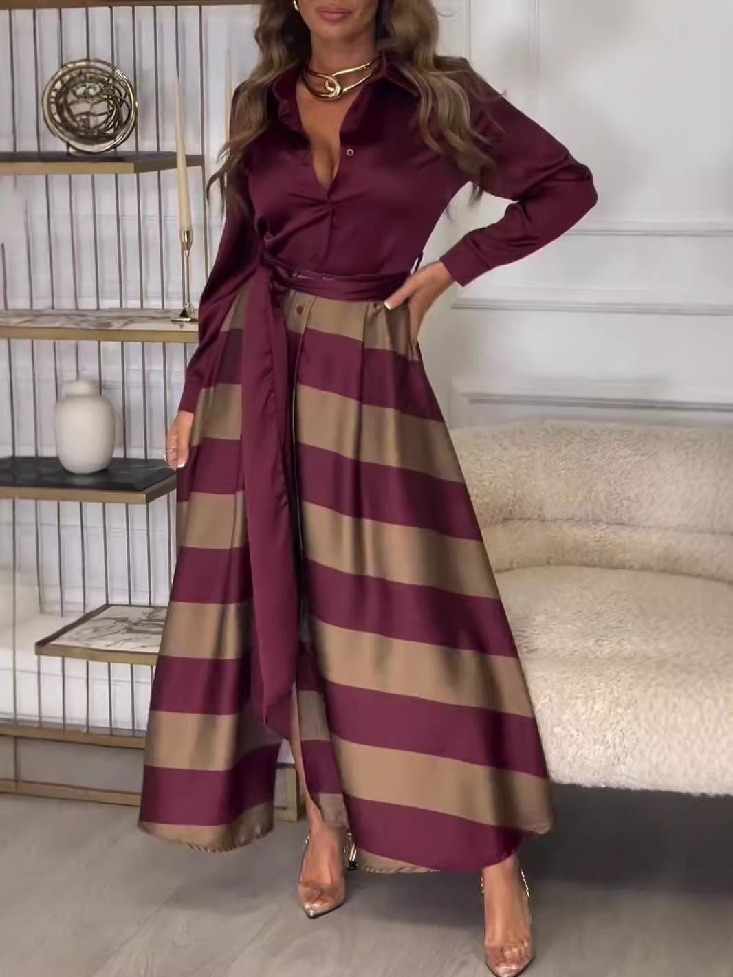 Jocel™ - Maxi Dress with Stripes